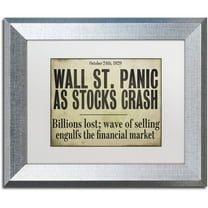 Trademark Fine Art "Wallstreet" Canvas Art by Color Bakery White Matte, Silver Frame