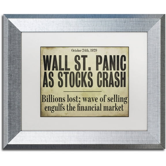 Trademark Fine Art "Wallstreet" Canvas Art by Color Bakery White Matte, Silver Frame