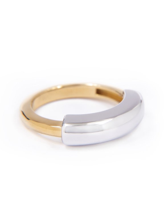Nova Mixed Metal Ring 18k Gold Vermeil and Sterling Silver | Polished Dome Silhouette | Modern Luxury Statement Ring