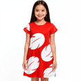 thumbnail image 2 of Hawaiian Princess Dress for Girls Red Leaf Costume Kid Summer Party Wear, 2 of 5
