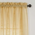 thumbnail image 2 of 2 Piece Linen Look Semi Sheer Rod Pocket Tier Curtains for Kitchen/Café or Any Small Window (36" Long, Gold), 2 of 3