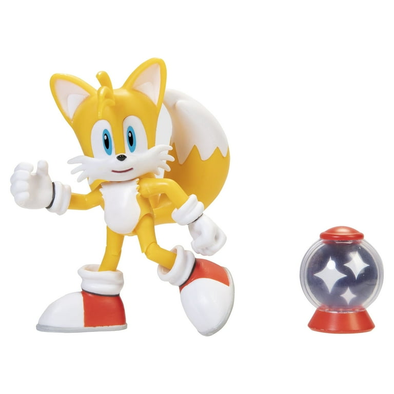 Sonic The Hedgehog - Tails with Invincible Item Box - 4 Inch Action Figure  