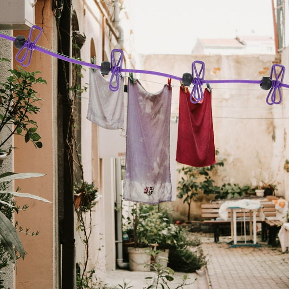 MUSEYA 2Pcs Travel Camping Clothesline with PVC Coating for Drying Clothes Family Use