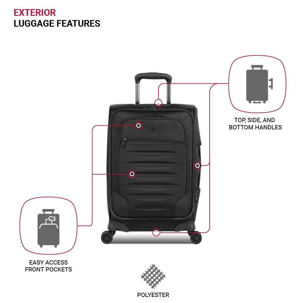 SWISSGEAR Checklite II Softside 3-Piece Expandable Luggage Set with 8 Spinner Wheels in Black