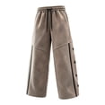 thumbnail image 2 of UACY Kids Jogger Sweatpants Boys Girls Athletic Sweat Pants Drawstring Elastic Waist Pockets Casual Lounge Pants for Teen Youth (Khaki, 7-8 Years), 2 of 8