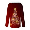 thumbnail image 4 of Uooqdmx Christmas Shirts for Women Going Out Tops for Women Faux V Neck T Shirt Xmas Tree Snowflakes Graphic Top Loose Blouse Ladies Tops and Blouses Red S, 4 of 5