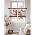 thumbnail image 3 of Independence Day Sheer Curtains 2 Panels Set Red Blue USA Flag Floral Fireworks Linen Texture Sheer Window Curtains Light Filtering Rod Pocket Voile Drapes for Bedroom Living Room 52"x54", 3 of 9