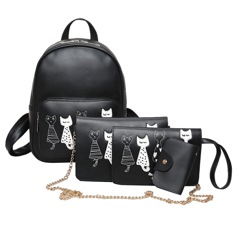 2017 New Style Cartoon Cat Printed Drawstring Bag Backpack Rucksack Shoulder Bag
