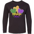 thumbnail image 3 of Inktastic Mardi Gras with Hearts and Patterns Long Sleeve Youth T-Shirt, 3 of 5