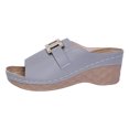 thumbnail image 6 of Summer Slides for Women Trendy Metal Chain Peep Toe Slip on Wedge Sandals Comfy Outdoor Orthopedic Shoes Casual Slippers Gray Size 8.5, 6 of 6