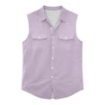 thumbnail image 5 of Plus Size Big & Tall, Men's Solid Color Vintage Tank Top Cotton Casual Sleeveless Muscle Fit Button Down Pocket Tee Breathable Summer Beach Gym Streetwear Vacation | TOPLIU,Watermelon Red 3XL, 5 of 8