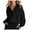 Black, variant on Cropped Hoodies for Women 2025 Fall Winter Lightweight Long Sleeve Plain Hooded Sweatshirt Pullover Tops