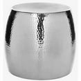 thumbnail image 2 of Safavieh Odin Polished Aluminum Round Hammered Stool, Silver, 2 of 2