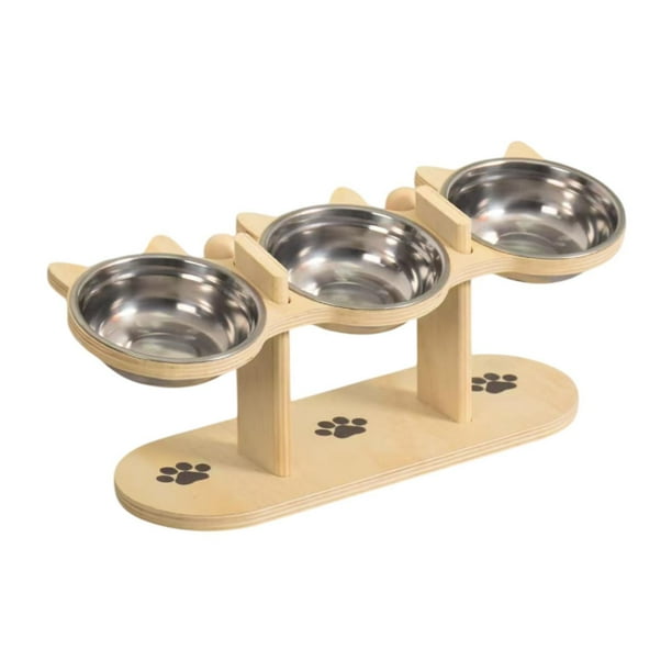 Comedero elevado para gatos, comedero elevado ligero para cachorros, comedero elevado para gatos soporte de madera
