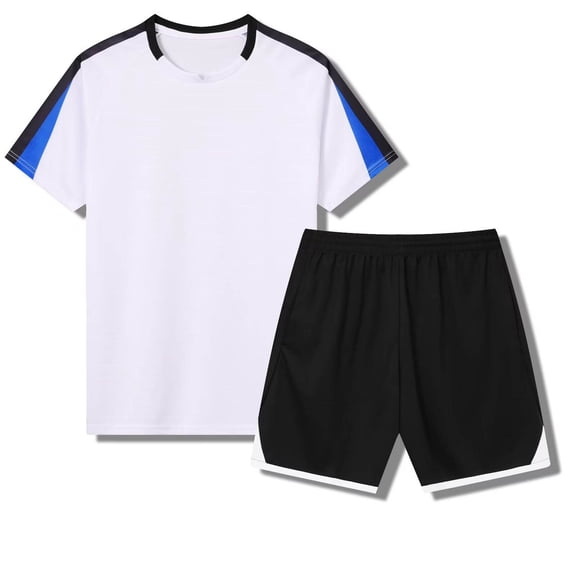 Amidoa Boys Girls 2 Piece Outfits Summer Clothes Soft Short Sleeve T Shirts and Casual Shorts Kids Clothing Sets White Size 7