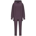 thumbnail image 5 of YUGYXL Plus Size 2 Piece Outfits for Women Oversized Pullover Split Side Hoodies with High Waisted Leggings Loungewear Sets A Purple S, 5 of 5