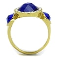 thumbnail image 3 of Luxe Jewelry Designs Women's Stainless Steel Engagement Ring with Sapphire Synthetic Glass Stone -, 3 of 4
