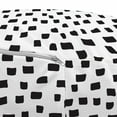 thumbnail image 2 of Black and White Pouf, Monochrome Abstract Sketch with Geometric Shapes Contemporary Design, Decorative Soft Foot Rest with Removable Cover Living Room and Bedroom, Black and White, by Ambesonne, 2 of 3