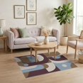 thumbnail image 3 of ODIKA 4'x6' Washable Area Rug Pet Friendly, Non-Shedding Brown Blue Burgundy Geometric Art Design Abstract Shapes with Modern Retro Flair for Bedroom, Reading Nook, 3 of 7