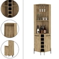thumbnail image 6 of Beige Corner Bar Cabinet With Two Shelf Details, Independent Door Cabinets, Five Built-in Wine , Four Interior Shelves Shelves, Storage Cabinet, Inner, 6 of 6