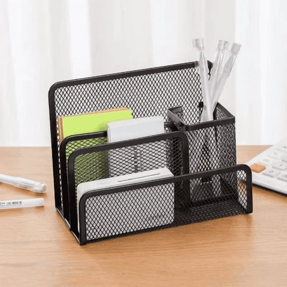 Student Creative Pen Holder, Large Capacity Stationery Organizer for Locker or Desk, Black