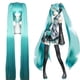 thumbnail image 1 of Peluca de Hatsune Miku para fiesta de cosplay, con 2 coletas largas y rectas, 1 of 4