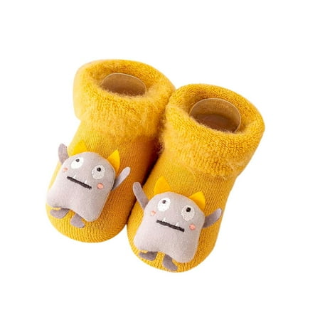 

TAIAOJING Autumn And Winter Comfortable Baby Toddler Shoes Cute Cartoon Monster Shape Children Cotton Warm Breathable Soft Non Slip Floor Sneakers For 6-12 Months