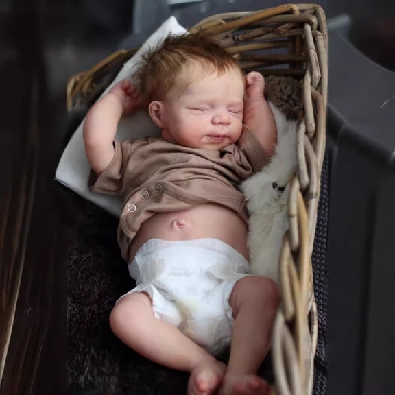 19 Inch Reborn Baby Doll Girl Vinyl Realistic Sleeping Newborn Doll Hand Rooted Hair