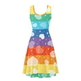 thumbnail image 5 of Renewold Valentine's Day Women Tank Dresses with Pockets Rainbow Stripes Hearts Beach Party Mini Sundress Size 2XL Summer Stretchy Tank Sundress with 2 Side Pockets, 5 of 6