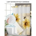 thumbnail image 4 of No Hook Cloth Fabric Shower Curtain with Snap in Liner, Summer Sunflower Waterproof Shower Curtains Set with See Through Top Window, Bee Beige Vintage Pastoral Plants Bath Curtains Shower 54"x78", 4 of 6