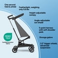 thumbnail image 5 of Mompush Jeto Lightweight Travel Stroller, Ultra-Compact One-Hand Fold, for Ages 6–36 Months, Gray, 10.1LB, Unisex, 5 of 9