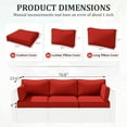 thumbnail image 2 of Kimunuk 8 Pcs Outdoor Cushion Covers for Patio Furniture, Washable Outdoor Cushion Slipcovers Replacement with Zipper for 3 Seat Rattan Sofa, Red, 2 of 7
