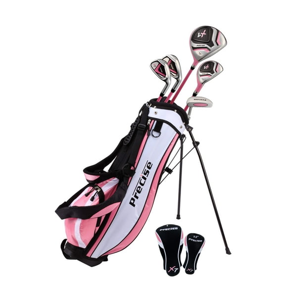 PreciseGolf Co. Precise X7 Junior Complete Golf Club Set for Children Kids Pink Ages 6-8 Right hand