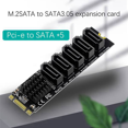 thumbnail image 2 of 3X M.2 NGFF B-Key SATA Change 5 Port Expansion Card 6Gbps Expansion Card JM575 Chipset, 2 of 5
