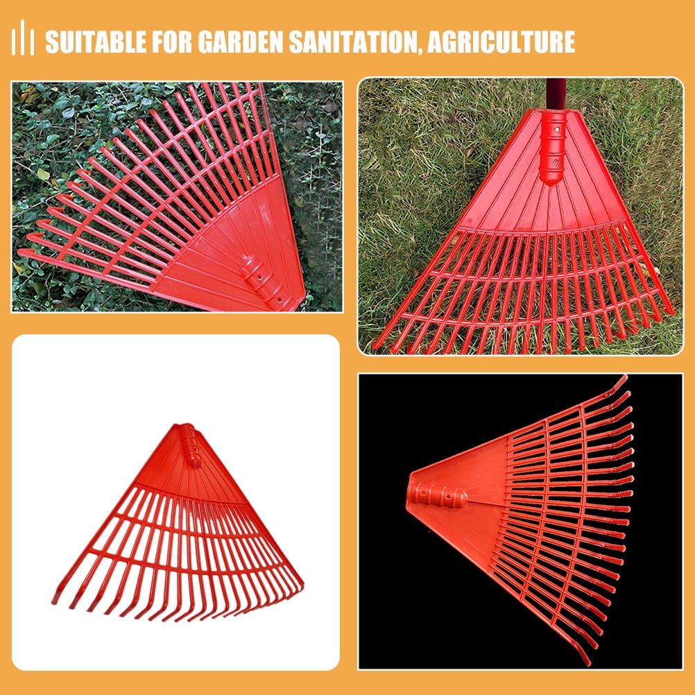 SEWCHICS 2Pcs Landscaping Rake PP Plastic Red Yard Maintenance Tool for Adults