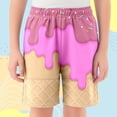 thumbnail image 2 of Ice Cream Boy Baseball Shorts Waffle Or Cone Quick Dry Preppy Shorts Kids Ice Cream Drip Track Short Pants Hot Pink 11 Y 12 Y, 2 of 4