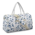 thumbnail image 2 of Garronmavis Large Quilted Duffle Bag for Women, Blue Floral Weekender Overnight Travel Carry On Tote, Gym Dance Shoulder Bag with Zipper Pockets & Luggage Sleeve, 2 of 7