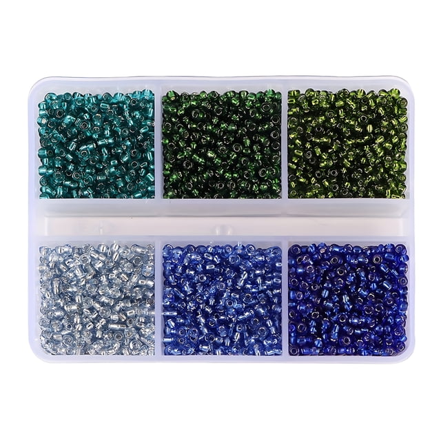 720 Pcs 6 Styles Perles de Rocaille en Verre 3 mm, Perles de Rocaille en Verre Rondes Perles Poney Mini Entretoise Perles en Vrac pour Bricolage Artisanat Bracelet Collier,03