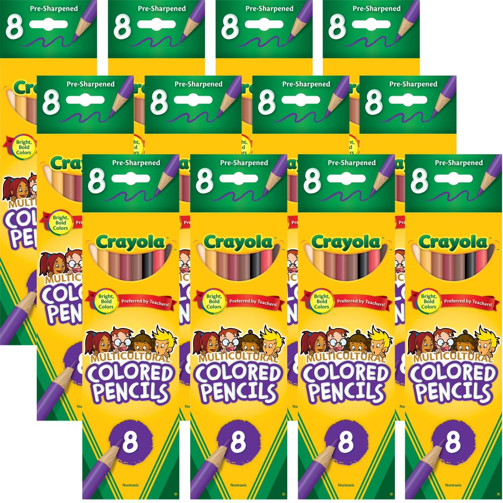 Crayola Multicultural Colored Pencils 8 Count Multipack Of 12