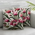 thumbnail image 3 of COMIO  Farmhouse Tulip Tufted Throw Pillow Cover Spring Floral Pillowcase Soft Square Cushion Case for Sofa Couch Bed Chair White, 3 of 5