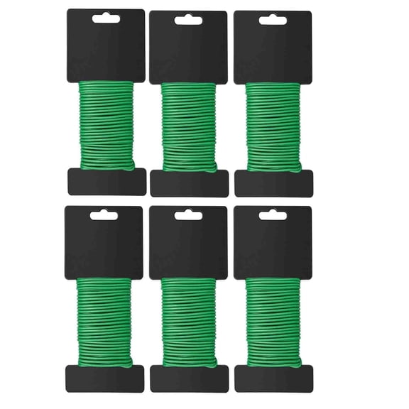 6 Pack 196ft,0.09 inch diameter Green Garden Plant Twist Tie,6x33ft Flexible Twist Wire Ties,Reusable Twist Ties,Plant Twist Tie for Tomato Plants,Climbing Roses,Vines and Cucumbers