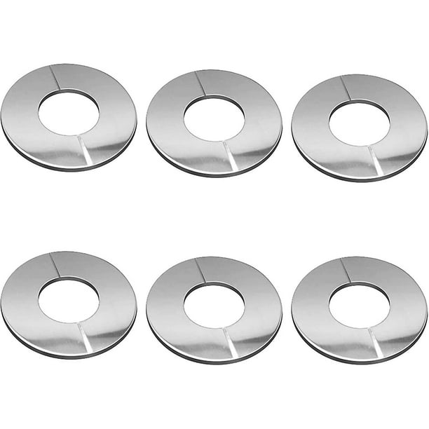6 Pcs Chrome Steel Faucet Escutcheon Cover Valve Used For Showers