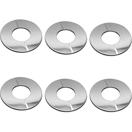 

6 Pcs Chrome Steel Faucet Escutcheon Cover Valve Used For Showers Pipes Faucets Shower Trays Radiators Plumbing Water Pipes Conduits