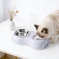 thumbnail image 6 of SHENGXINY Stainless Steel Cat Food Bowl and Water Bowl Set - 2 in 1 Automatic Gravity Water Dispenser, Leakproof Clean Feeder for Small Medium Dogs & Cats White 13.78x6.1x9.84in, 6 of 6