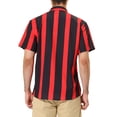 thumbnail image 3 of INSPIRE CHIC Men's Summer Striped Short Sleeves Beach Hawaiian Shirt S Dark Red, 3 of 6