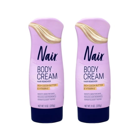 Pack of 2 Nair Hair Remover Lotion, Cocoa Butter, 9 oz packaging may vary