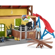 Schleich - Farm World: Horse Stable Set with Rider Figurines, Horse Toys & Accessories, 82 Pcs