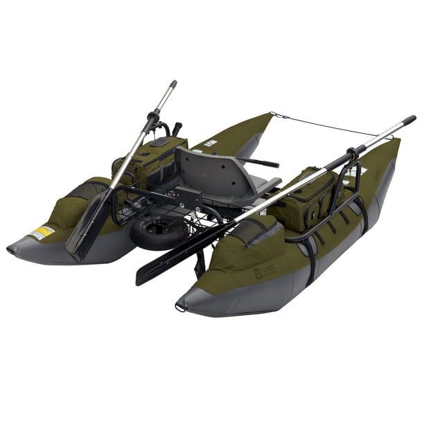 classic accessories 69660 colorado pontoon fishing boat Inflatable Float Tube with Foldable Padded Seat and Adjustable Footrest-Green quality PVC and 600D polyester fiber materials Classic Accessories Colorado XT Pontoon
