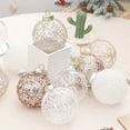 thumbnail image 5 of AYktou Christmas Ball Ornaments Set-80mm/3.14" White and Gold Large Shatterproof Clear Glitter Pastic Christmas Ball Ornaments Xmas Tree Decoration Delicate Hanging Ornaments,6 Counts, 5 of 7
