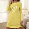 thumbnail image 2 of hotojiny Long Sleeve Sleep Shirts for Women Fall Soft Night Shirts Pullover Fashion Heart Mini Pajama Dress Comfy Nightgowns, 2 of 6